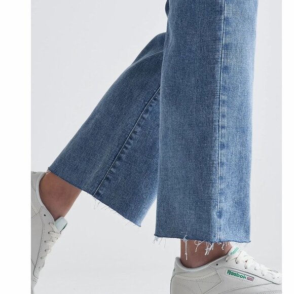 DU/ER Women's Jeans Midweight Denim Wide Leg High Rise Button Fly - Picture 4 of 9